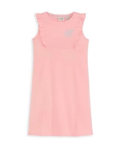 Scotch & Soda Girls Tennis Cotton Spandex Dress, Pastel Pink, L | Whimsical Summer Playwear thumbnail 1