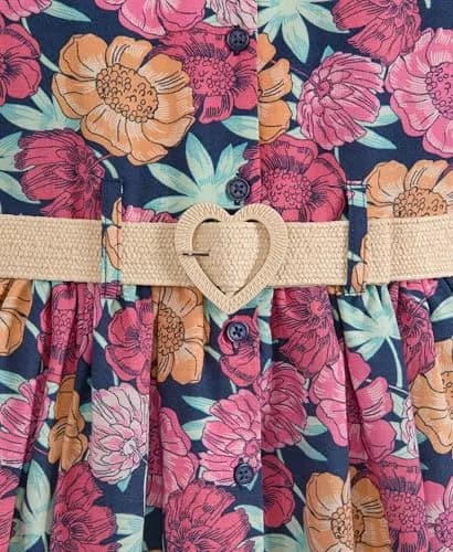 Scotch & Soda Girls Floral Belted Dress, Sargasso Floral, M | Whimsical Summer Style for Girls thumbnail 2