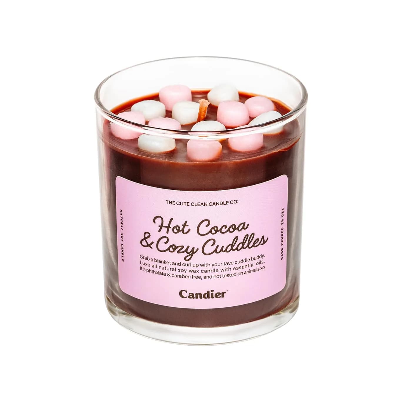 Candier Hot Cocoa & Cozy Cuddles Soy Candle 9oz | 60hr Burn Time, Rich Chocolate & Caramel Aroma