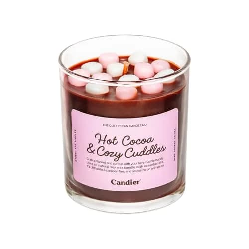 Candier Hot Cocoa & Cozy Cuddles Soy Candle 9oz | 60hr Burn Time, Rich Chocolate & Caramel Aroma thumbnail 1