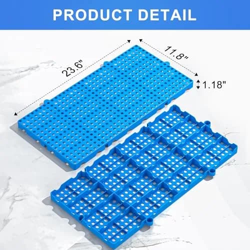 XyVoltic Plastic Pallets 10 Pack | Basement Storage, 1000lb Capacity, Blue thumbnail 2