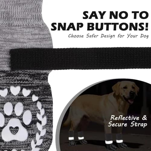 EXPAWLORER Anti-Slip Dog Socks XL (3.5in Paw Width) | Prevent Licking & Slipping on Hot Pavement & Floors thumbnail 7