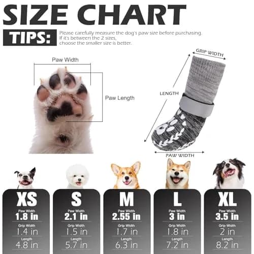 EXPAWLORER Anti-Slip Dog Socks XL (3.5in Paw Width) | Prevent Licking & Slipping on Hot Pavement & Floors thumbnail 2