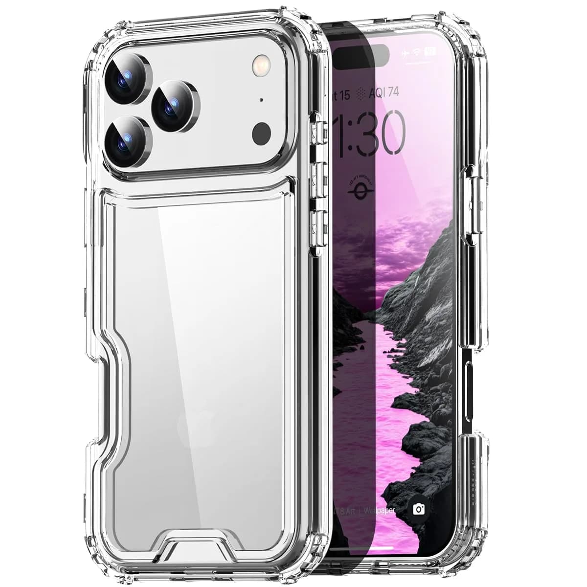 AICase for iPhone 17 Pro Max Clear,Heavy Duty 3-Layer Drop Protection | Shockproof & Anti-Yellowing — Clear 3 in 1