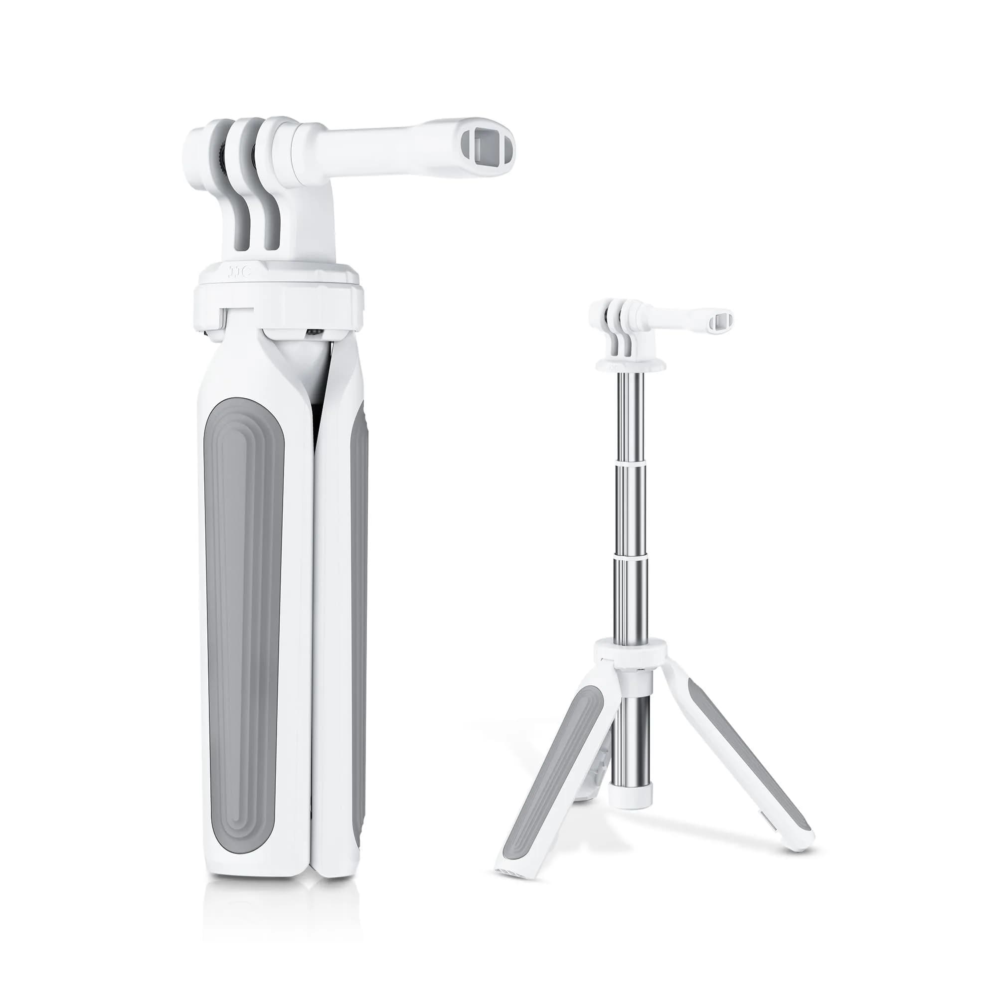 JJC Magnetic Flexible Arm with Clamp for MagSafe Phone & Action Camera | 313g (11oz) Bendable Mount — Mini Extension Tripod White
