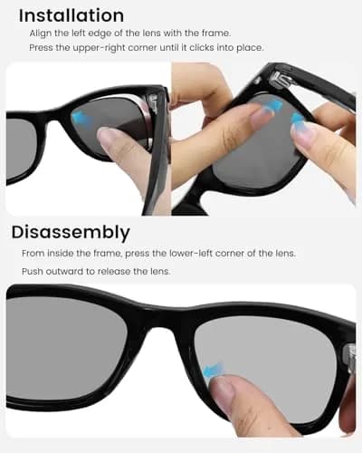 BandSmith Polarized Replacement Lenses for Ray-Ban Meta Wayfarer RW4008 & RW4012 (53mm Gray) thumbnail 7