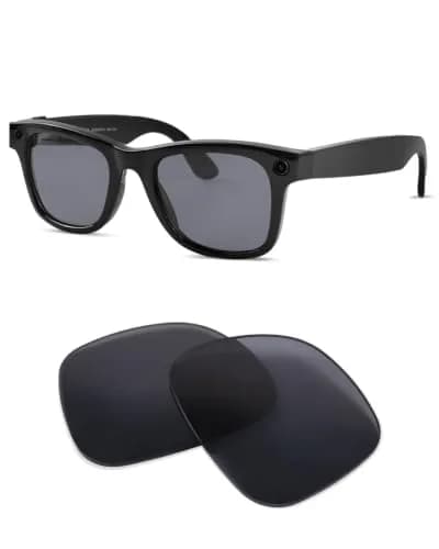 BandSmith Polarized Replacement Lenses for Ray-Ban Meta Wayfarer RW4008 & RW4012 (53mm Gray) - main product image
