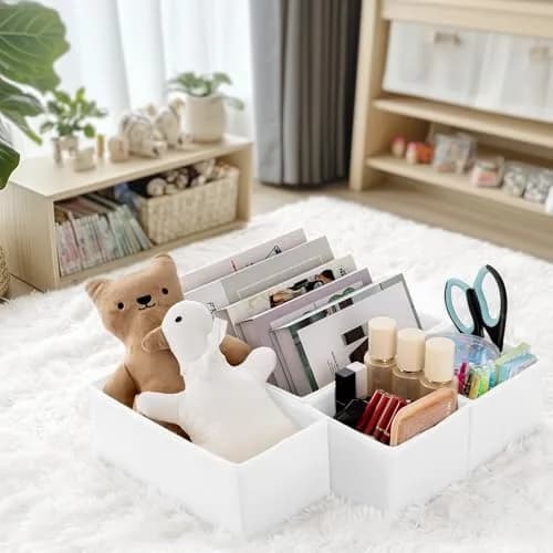 Criusia 24 Pack Drawer Organizer Bins for Baby Clothes, Underwear, Socks | 28cm (11") x 11cm (11") x 10cm (4") White thumbnail 7