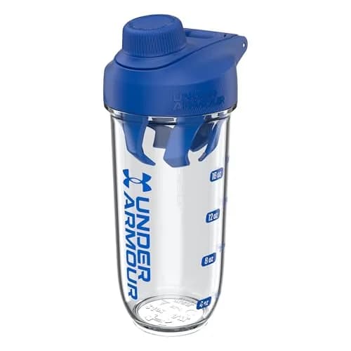 Under Armour 24oz Clarity Shaker Bottle Clear/Team Royal | Leak-Resistant & Reusable thumbnail 1