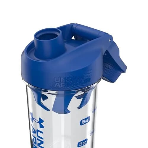 Under Armour 24oz Clarity Shaker Bottle Clear/Team Royal | Leak-Resistant & Reusable thumbnail 2