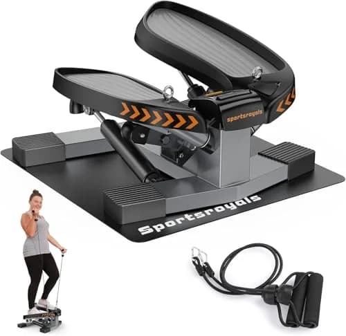 Sportsroyals Twist Stair Stepper with Resistance Bands & Exercise Mat | Fat Burning & Compact Design thumbnail 1