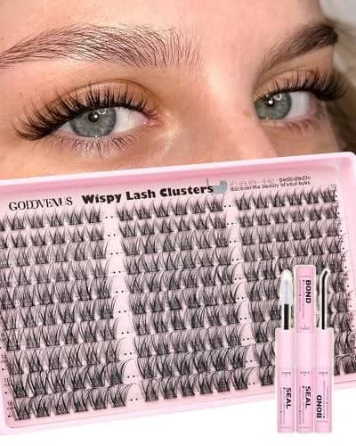 Goddvenus Wispy Lash Clusters Kit Natural DIY Eyelash Extensions 180pcs C Curl Individual Lashes - main product image