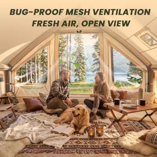 FICISOG Inflatable Camping Tent 6 Person Waterproof | Easy Setup with Stove Jack thumbnail 4