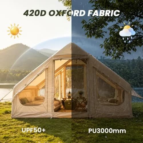 FICISOG Inflatable Camping Tent 6 Person Waterproof | Easy Setup with Stove Jack thumbnail 6