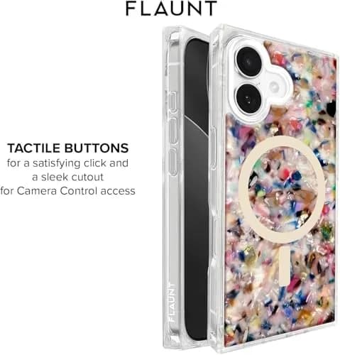 FLAUNT Official Square iPhone 17 Case - Rainbow Confetti Tortoise Shell | Shockproof & MagSafe Compatible thumbnail 6