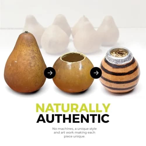 BALIBETOV Natural Yerba Mate Gourd Set 210ml (7 fl oz) | Authentic Handmade Cup from Argentina with Bombilla & Brush thumbnail 6