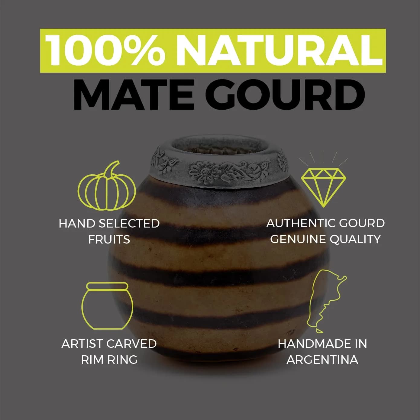 BALIBETOV Oak Natural Wood Yerba Mate Gourd Set - 7 Ounce Authentic Handmade Cup from Argentina - view 3