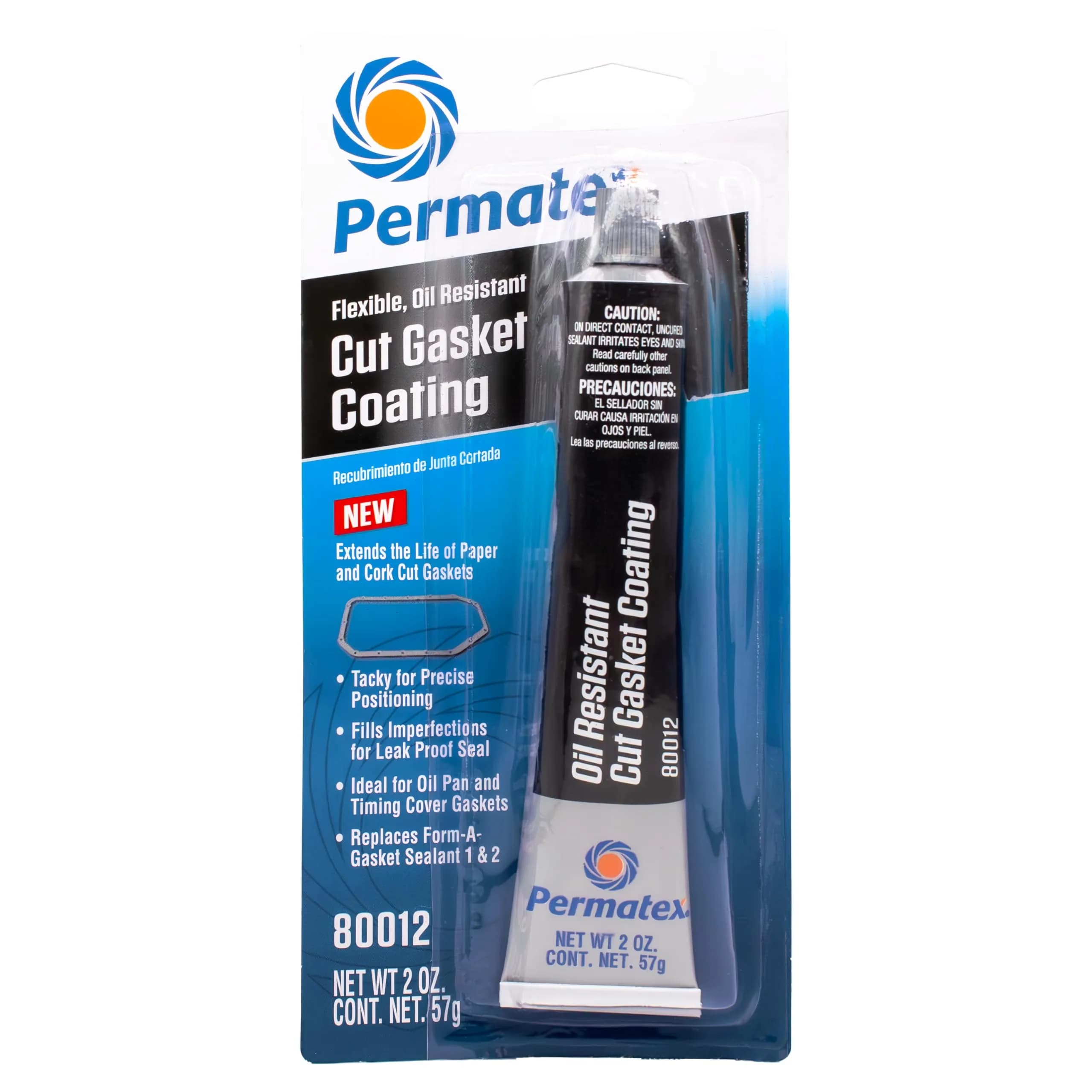 Permatex 80012 Black Cut Gasket Coating - 2 Oz. Flexible, Oil-Resistant Silicone Sealant - main product image