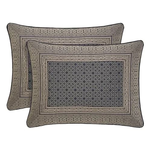 J. Queen New York Avelyn Slate Queen Comforter Set 4 Pieces | Luxurious Geometric Design thumbnail 7