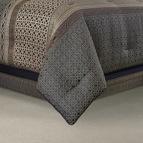 J. Queen New York Avelyn Slate Queen Comforter Set 4 Pieces | Luxurious Geometric Design thumbnail 2