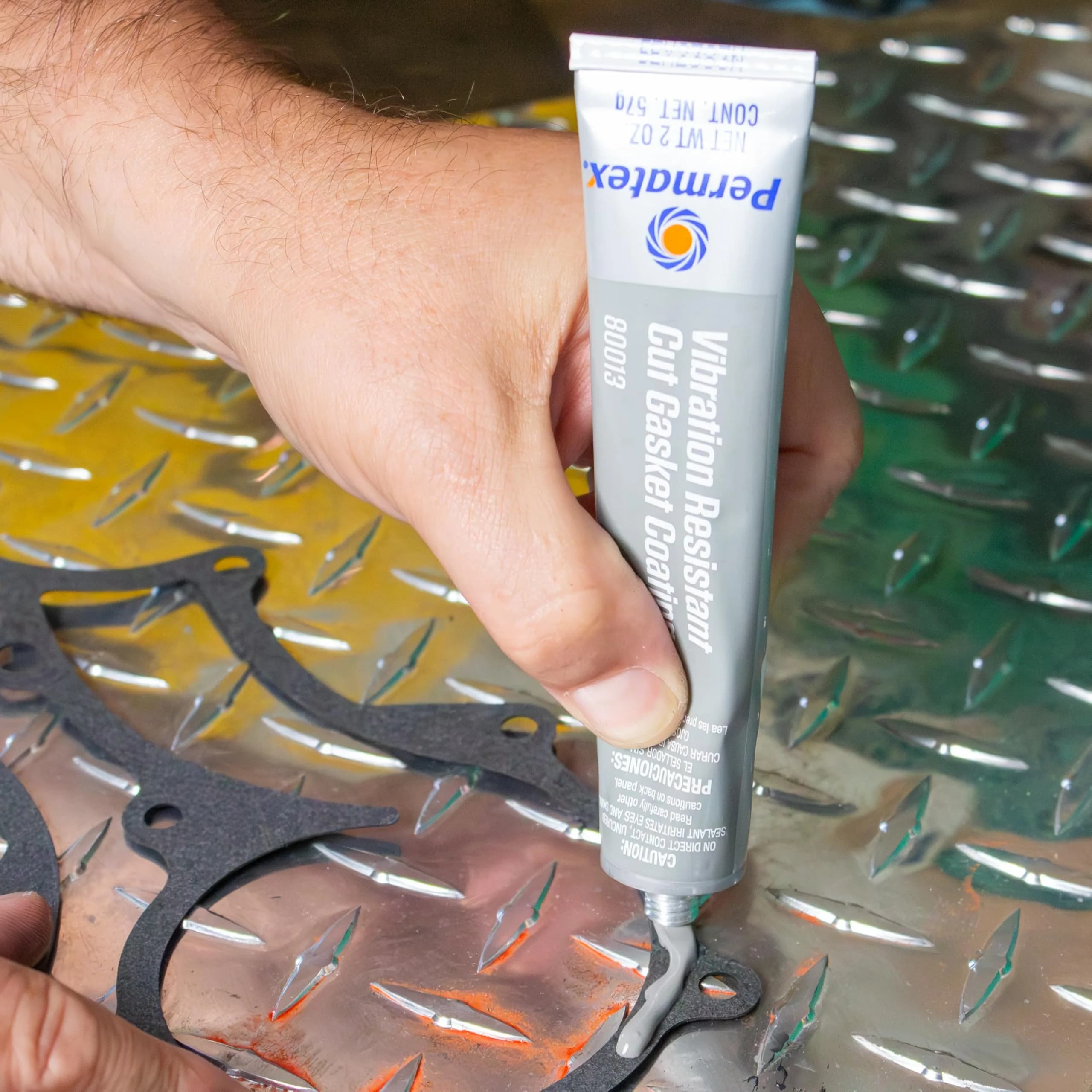 Permatex Grey Cut Gasket Coating 2 Fl Oz (59 ml) | High Torque, Vibration-Resistant Silicone Sealant - view 3