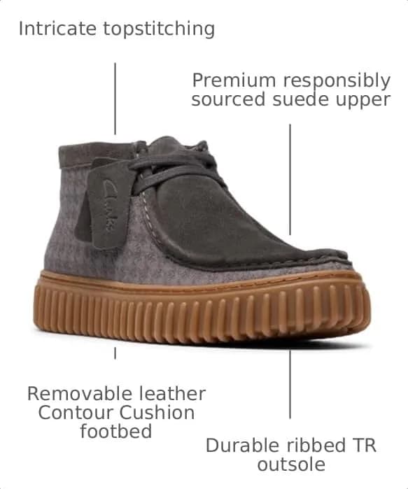 Clarks Men’s Torhill Hi Oxford Boot 8.5 | Heritage-Inspired Casual Leather Shoe thumbnail 3