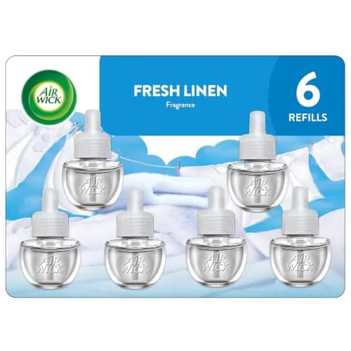 Air Wick Plug-In Scented Oil Refills Fresh Linen 6 Count (45 Days/Refill) | Continuous Fragrance for Homes & Offices thumbnail 1