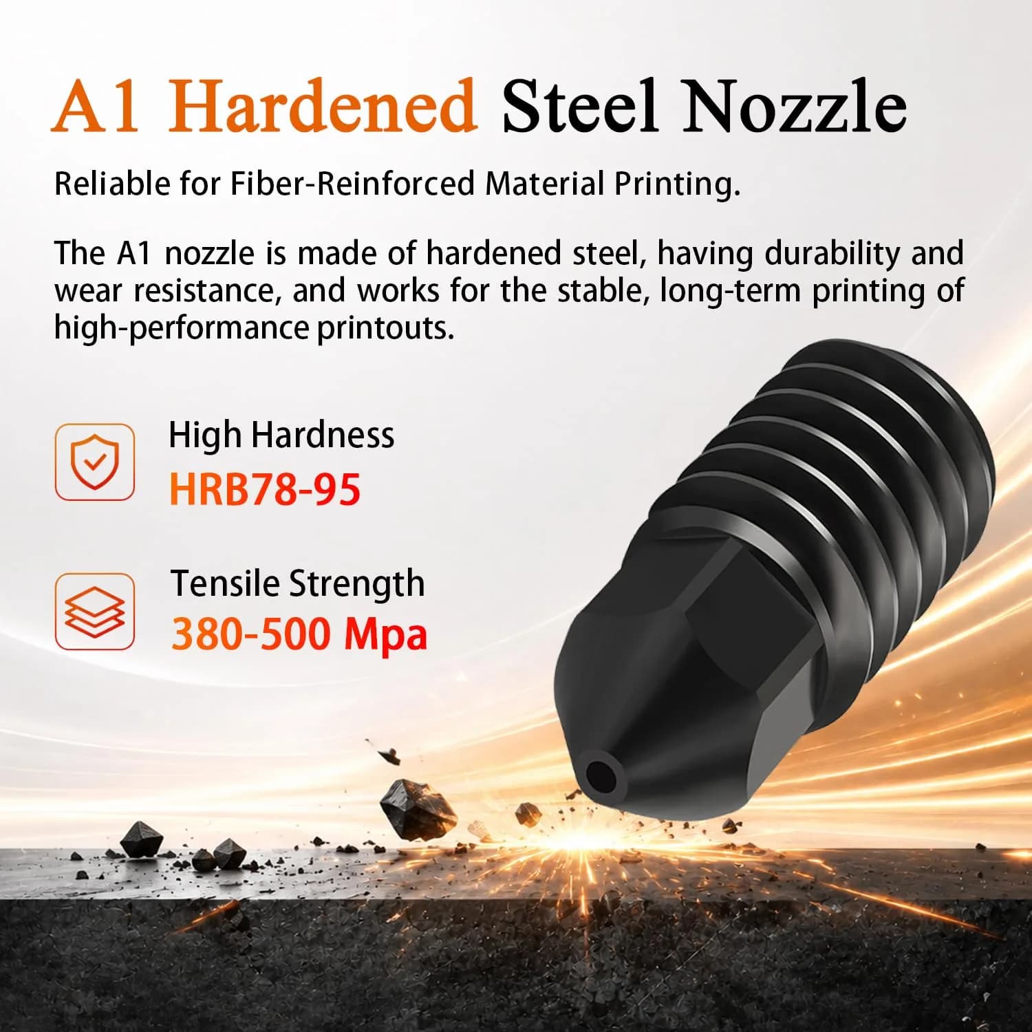 HzdaDeve A1 Mini Hotend Kit 4-Pack (0.2/0.4/0.6mm) | Precision Hardened Steel Nozzles for Bambu Lab A1/A2L Printers - view 4