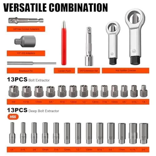 coobeast Bolt Extractor Kit 72PCS | Heavy Duty, Durable & Sharp for Broken Bolts & Screws thumbnail 4