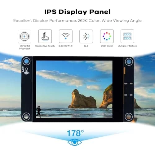 Hosyond ESP32-S3 Touchscreen Module, 2.8" 240x320 IPS LCD with WiFi Bluetooth, Capacitive Touch for Arduino IoT Projects thumbnail 2