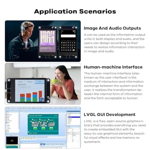 Hosyond ESP32-S3 Touchscreen Module, 2.8" 240x320 IPS LCD with WiFi Bluetooth, Capacitive Touch for Arduino IoT Projects thumbnail 4