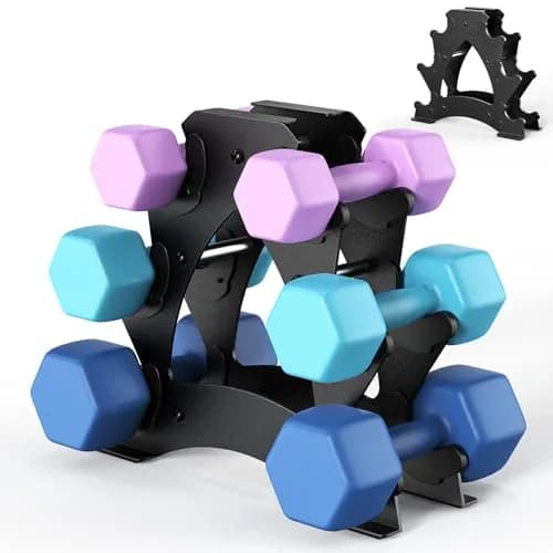 Strifuture Dumbbell Rack Stand for Space Saving | Supports 1-15 LB Weights, Heavy Duty Iron, Compact Design thumbnail 1