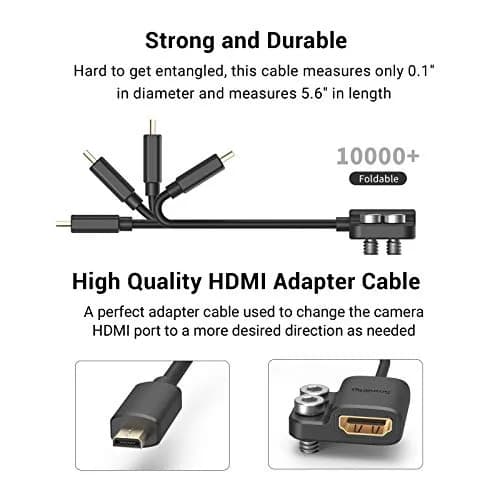 SMALLRIG USB-C Cable Male to Female 20Gbps 240W | 20cm (7.9in) Angled Cable with 1/4"-20 Screws for Camera Cage thumbnail 7