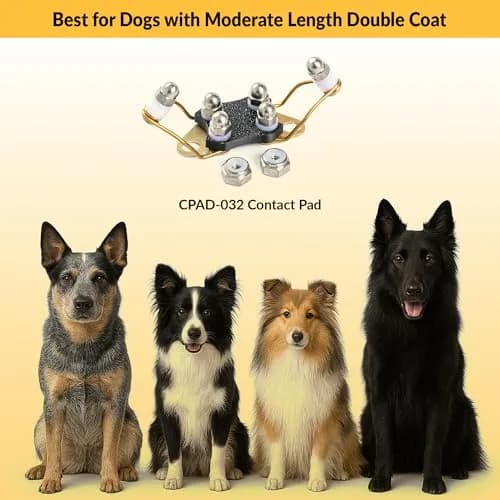 Educator CPAD-032 Winged Titanium Contact Pad | Compatible with E-Collar RX Series, Skin-Friendly Titanium, for Dogs with Moderate Hair Length thumbnail 5