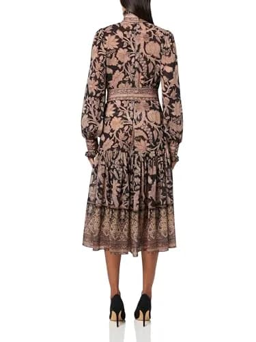Kobi Halperin Women's Moses Dress, Black Multi, Medium | Effortless luxury, flattering fit, imported from USA thumbnail 2