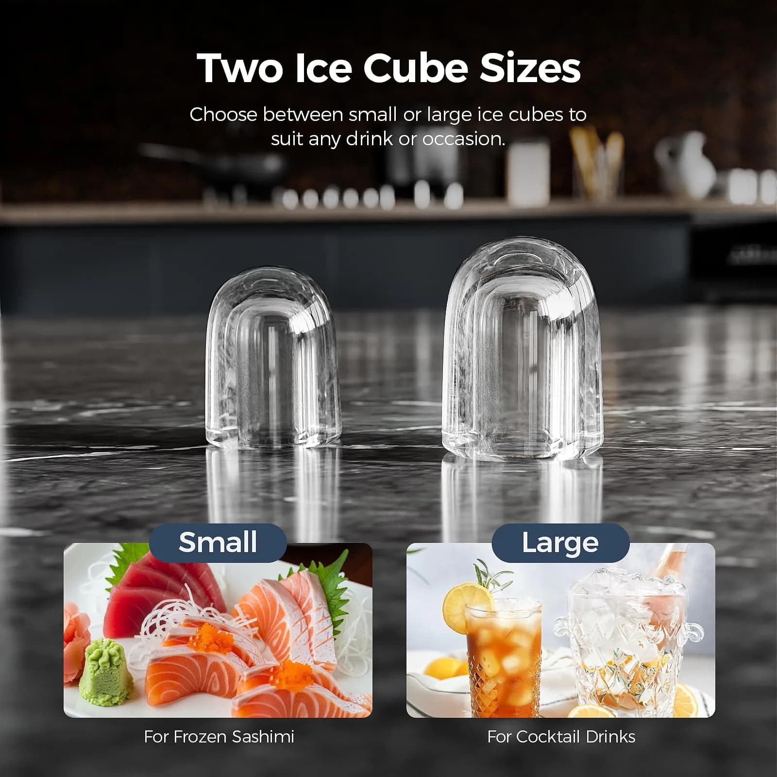 Electactic Countertop Ice Maker Black 26.5 lbs/day (11.9 kg/day) | Fast Ice in 6 Minutes - view 5