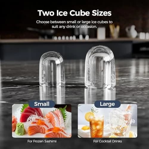 Electactic Countertop Ice Maker Black 26.5 lbs/day (11.9 kg/day) | Fast Ice in 6 Minutes thumbnail 5