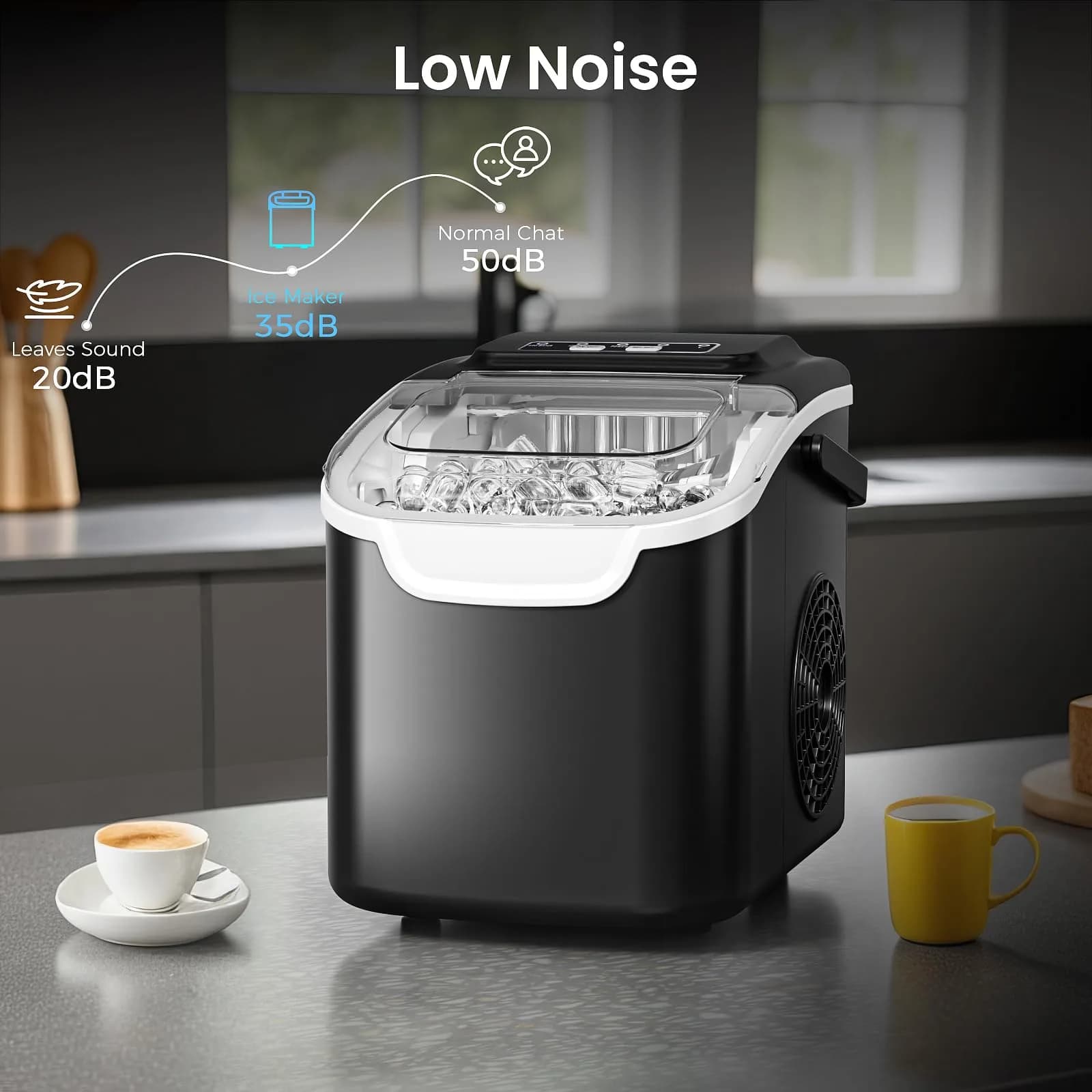 Electactic Countertop Ice Maker Black 26.5 lbs/day (11.9 kg/day) | Fast Ice in 6 Minutes - view 6