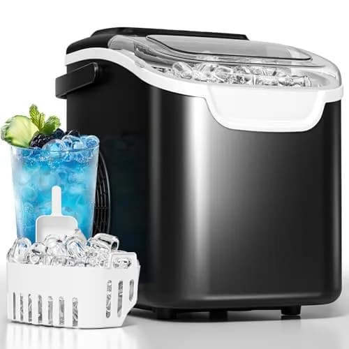 Electactic Countertop Ice Maker Black 26.5 lbs/day (11.9 kg/day) | Fast Ice in 6 Minutes thumbnail 1