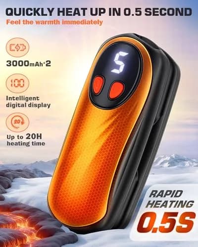 KILeap Hand Warmers Rechargeable 2 Pack | 6000mAh, 5-Level Heating, Portable & Reusable thumbnail 2