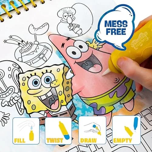 Horizon Group USA Spongebob Aqua Art Mess-Free Water Reveal Coloring Book with Pen 6 x 7.5 in. (4 Pages) | Reusable Travel Activity Pad for Kids Ages 3+ thumbnail 5