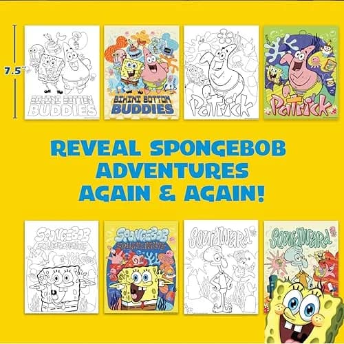 Horizon Group USA Spongebob Aqua Art Mess-Free Water Reveal Coloring Book with Pen 6 x 7.5 in. (4 Pages) | Reusable Travel Activity Pad for Kids Ages 3+ thumbnail 6