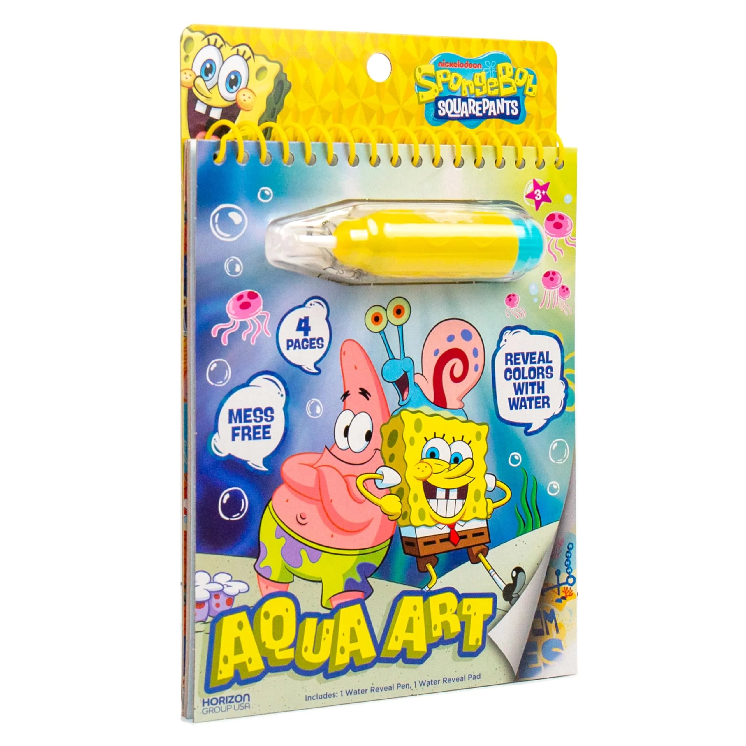 Horizon Group USA Spongebob Aqua Art Mess-Free Water Reveal Coloring Book with Pen 6 x 7.5 in. (4 Pages) | Reusable Travel Activity Pad for Kids Ages 3+ - view 7