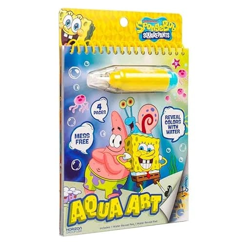 Horizon Group USA Spongebob Aqua Art Mess-Free Water Reveal Coloring Book with Pen 6 x 7.5 in. (4 Pages) | Reusable Travel Activity Pad for Kids Ages 3+ thumbnail 7