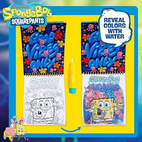 Horizon Group USA Spongebob Aqua Art Mess-Free Water Reveal Coloring Book with Pen 6 x 7.5 in. (4 Pages) | Reusable Travel Activity Pad for Kids Ages 3+ thumbnail 3