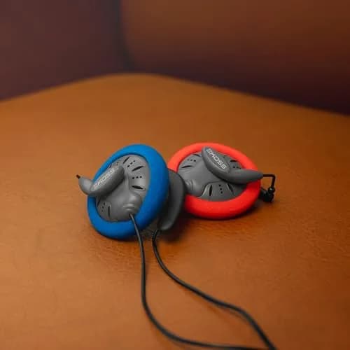 Koss KSC75 Portable On-Ear Clip Headphones, Grey | High-Fidelity Audio with Titanium Drivers thumbnail 3
