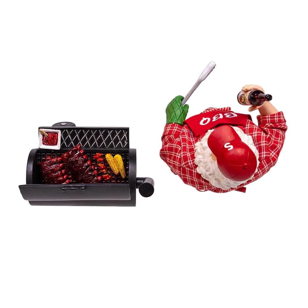 Kurt Adler Fabriche Barbecue Grill Santa 2-Piece Set 28.5cm (11.5") | Festive Holiday Decor - view 5