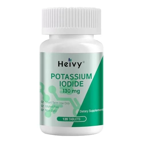 Heivy Potassium Iodide 130mg | Thyroid & Immune Support Tablets, 120 Unflavored, Made in USA thumbnail 1