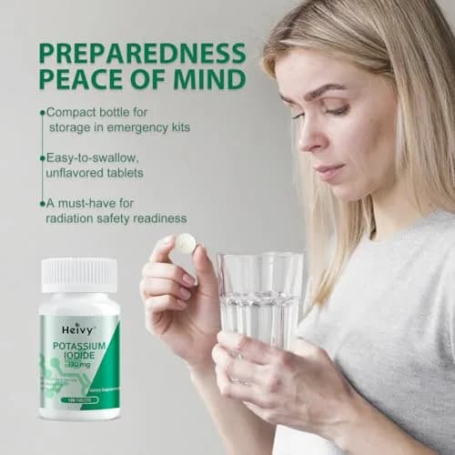 Heivy Potassium Iodide 130mg | Thyroid & Immune Support Tablets, 120 Unflavored, Made in USA thumbnail 7