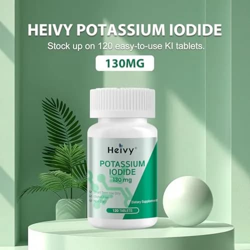 Heivy Potassium Iodide 130mg | Thyroid & Immune Support Tablets, 120 Unflavored, Made in USA thumbnail 3